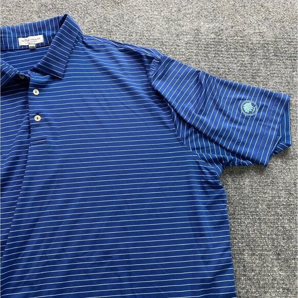 Peter Millar Shirt Mens XXL Polo‎ Blue Stripe Summer Comfort Golf Beach Preppy - Picture 13 of 14